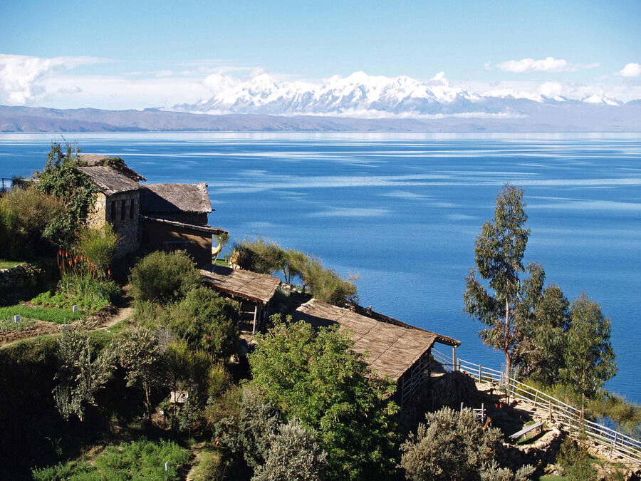 Lake Titicaca seen from the Bolivian shore