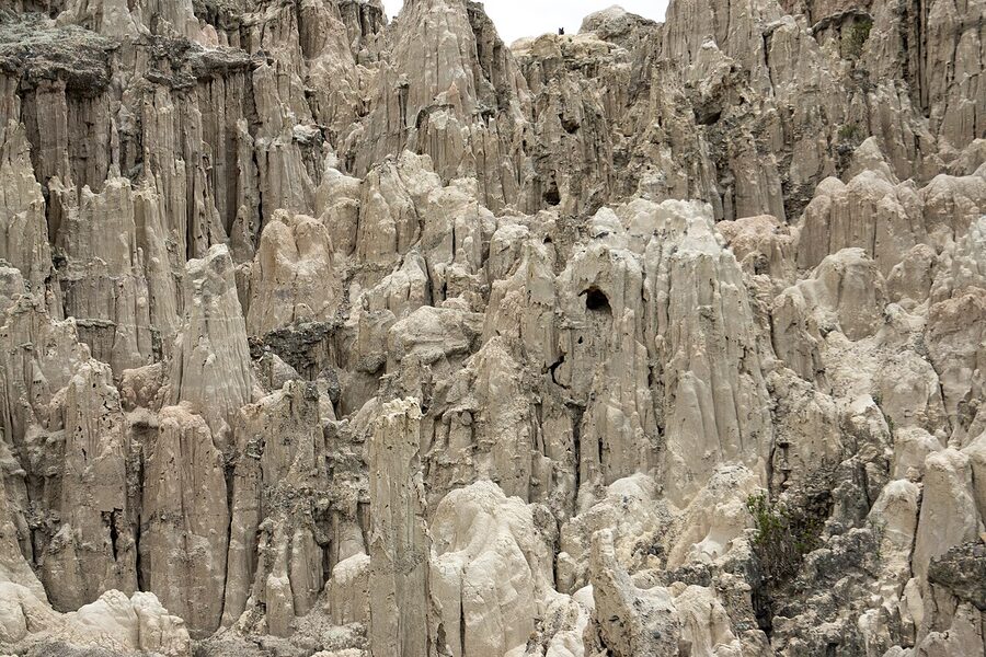 The eroded clay formations of Valle de la Luna near La Paz