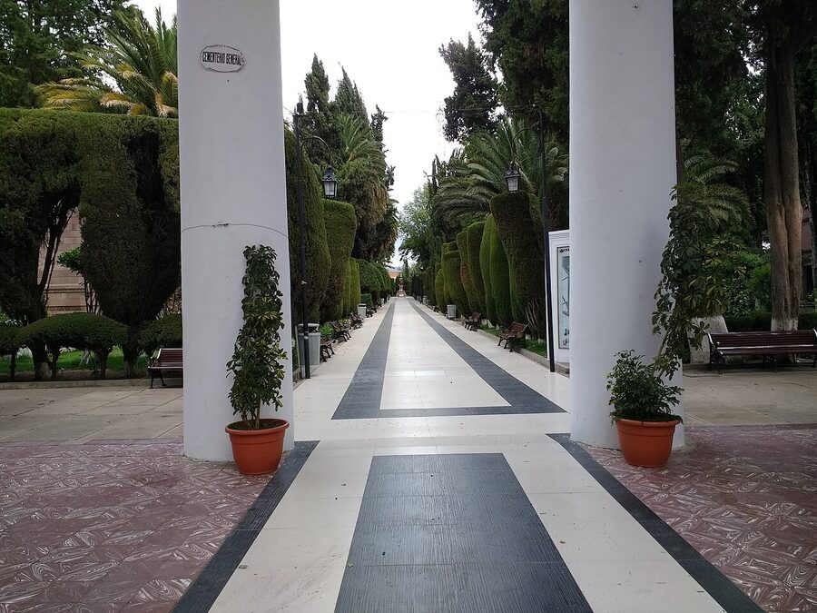 The General Cemetery of Sucre with its colonial-era tombs and tree-lined paths
