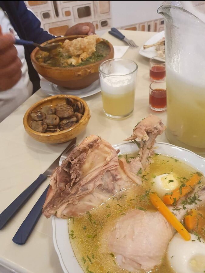 A bowl of chairo paceño, the chunky La Paz altiplano soup