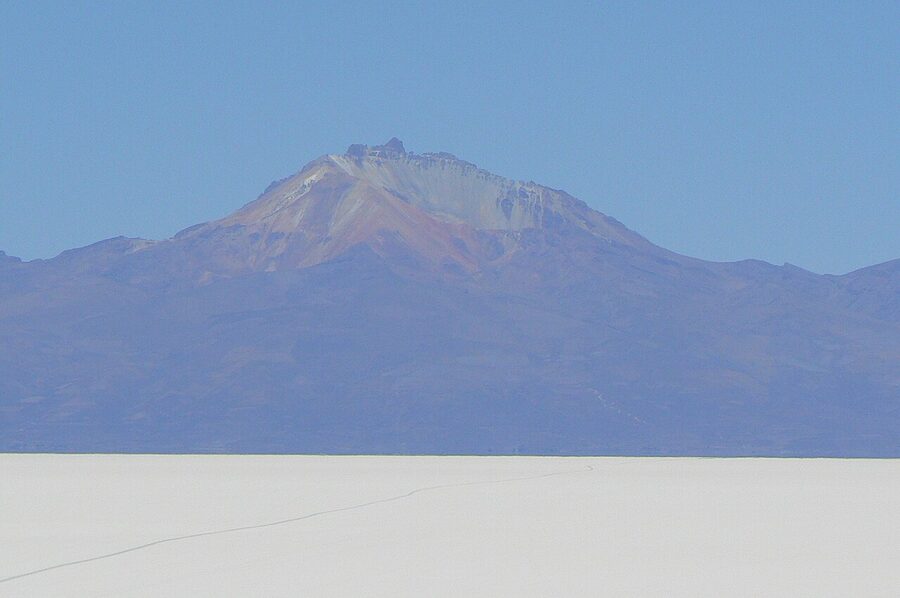 Tunupa volcano rising above the Salar de Uyuni