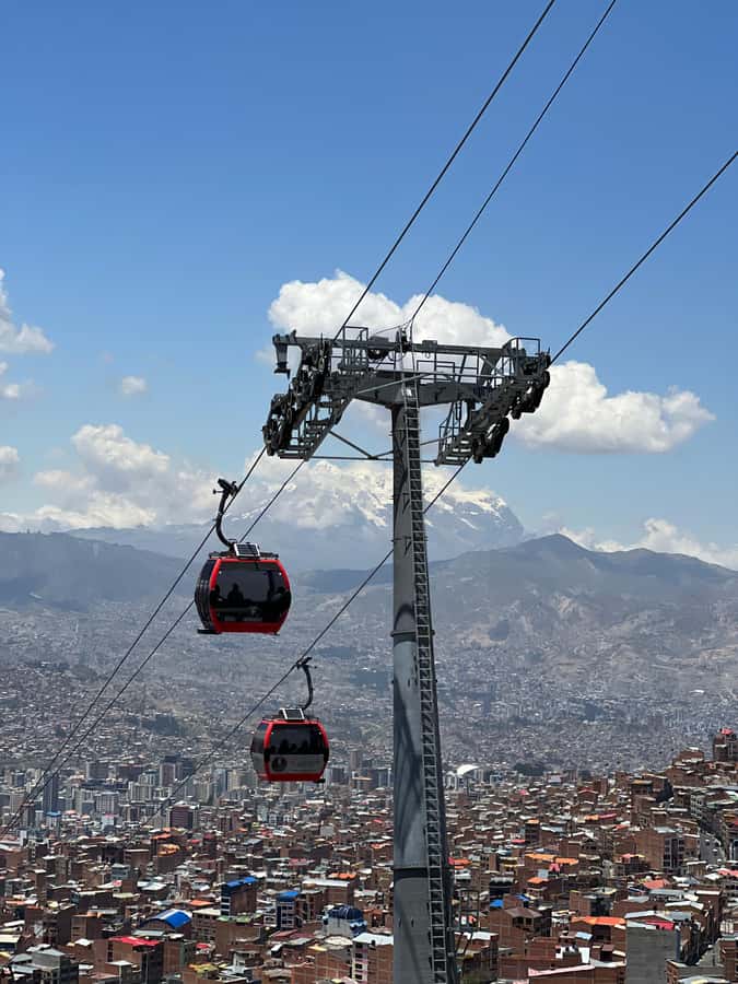 La Paz: Private Vehicle & Guide. City Tour + Moon Valley - Mi Teleférico shows how La Paz climbs the canyon walls