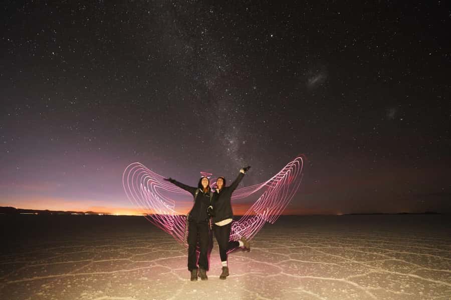 Uyuni: Starlight and Sunrise Salt Flats Tour - The white plain and the famous mirror effect
